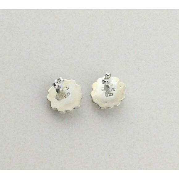 Sterling Silver Created Cats Eye Earrings Stud Post Earrings - Picture 8 of 8